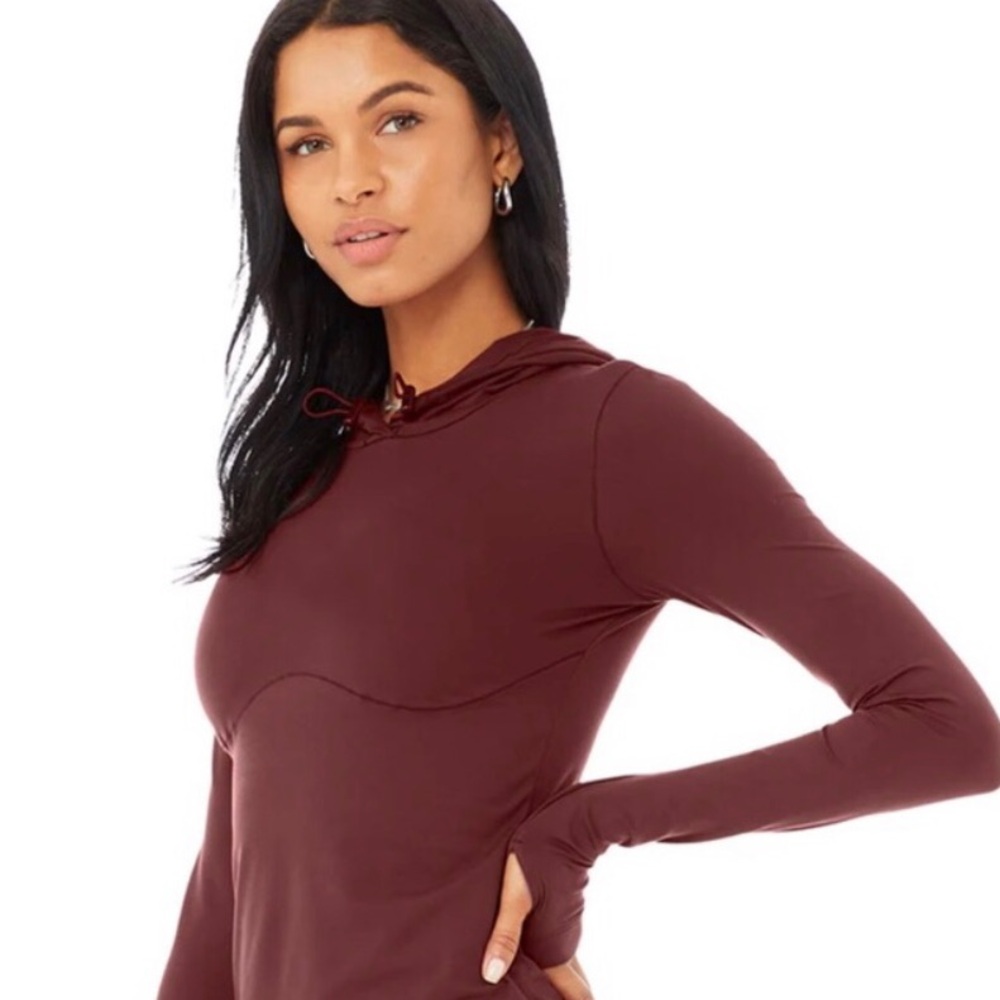 NWT ALO YOGA Alosoft Hooded Runner Long Sleeve
